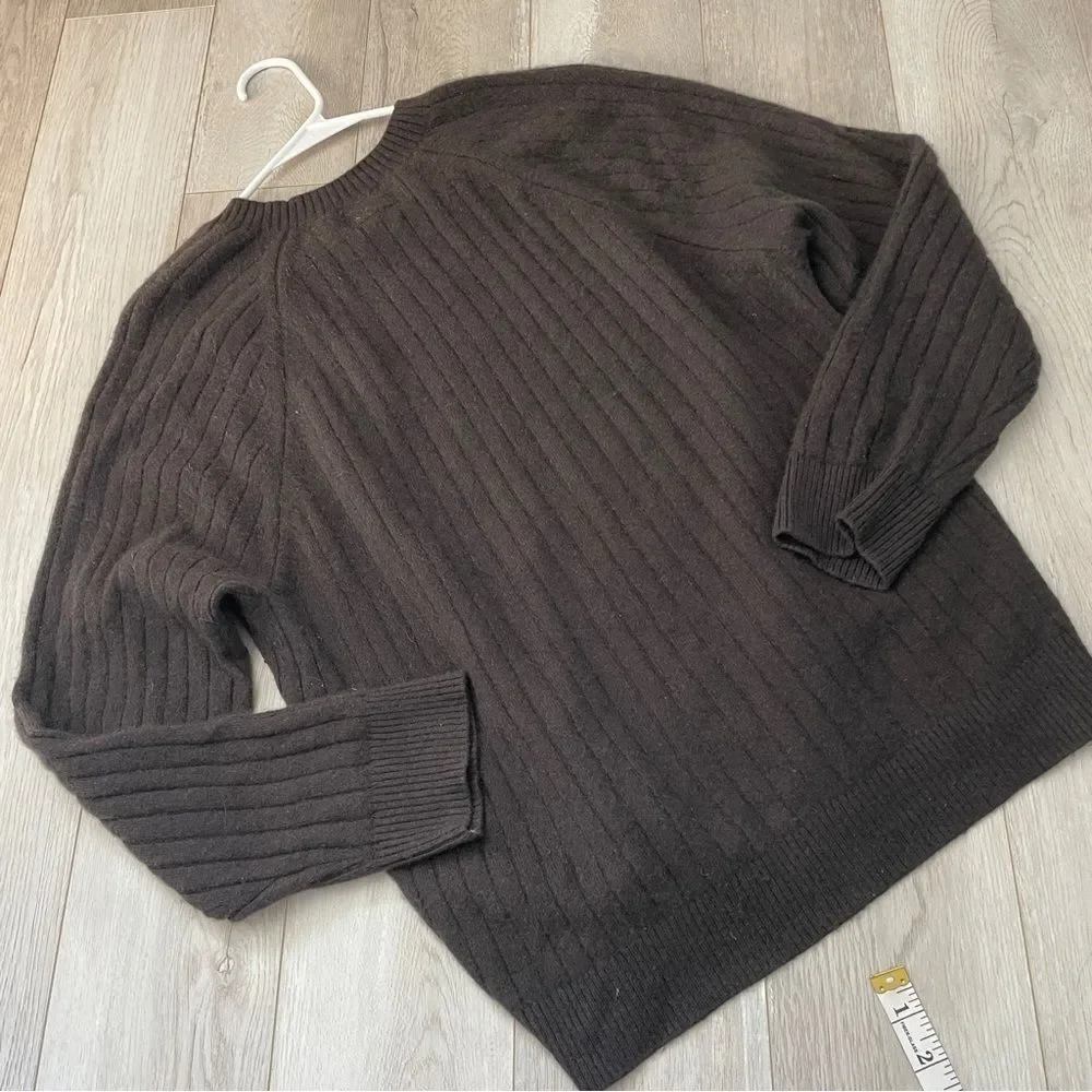 Banana Republic Sweater cashmere crew ribbed knit mens Brown (xlarge) classic